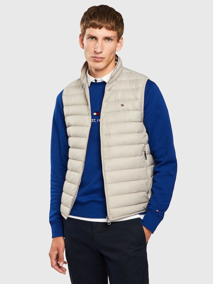 Tommy Hilfiger Packable Down Men\'s Vest Grey | CDfMwG3q1dz4