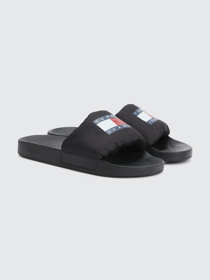 Tommy Hilfiger Padded Pool Men\'s Slides Black | 0UYCYKar5MyK