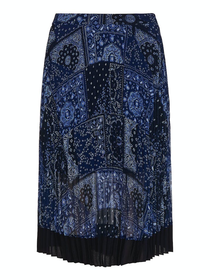 Tommy Hilfiger Paisley Pleated Relaxed Fit Midi Women's Skirts Blue | KGIzCeufE3ab