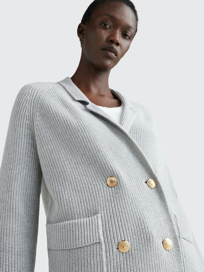 Tommy Hilfiger Peacoat Knitted Women's Cardigan Light Grey | PbVOltRJfjKF