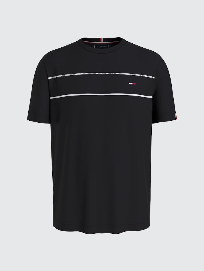 Tommy Hilfiger Piping Graphic Men's T Shirts Black | JMd108iZKNgf