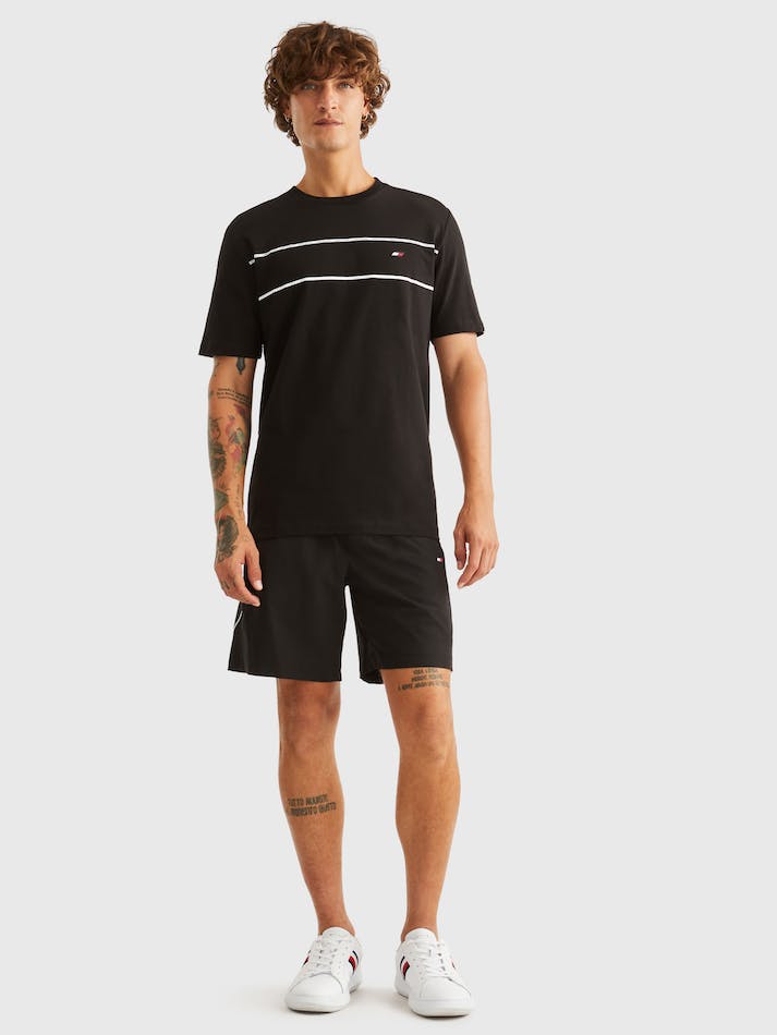 Tommy Hilfiger Piping Graphic Men's T Shirts Black | JMd108iZKNgf