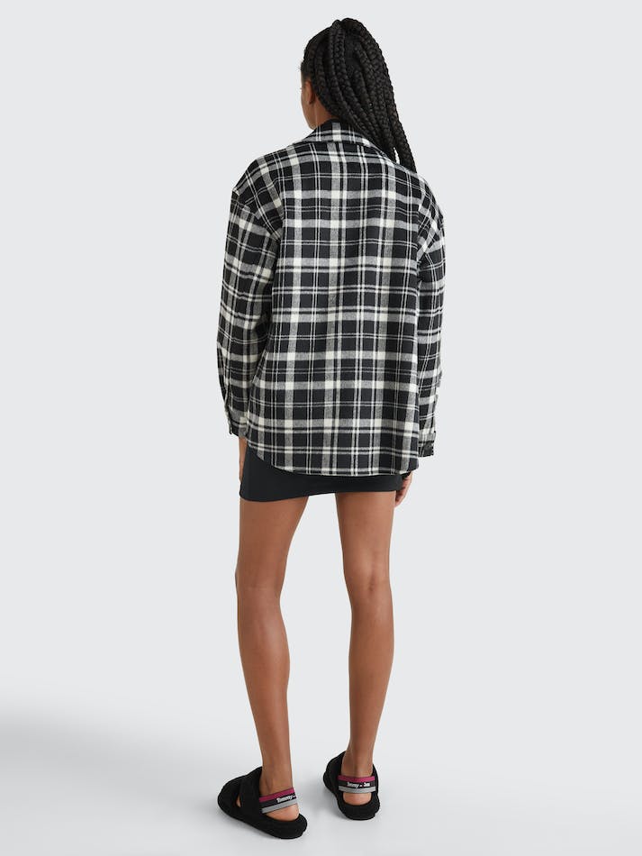 Tommy Jeans Plaid Check Women's Shirts Black | I7JzM8XXWUnI