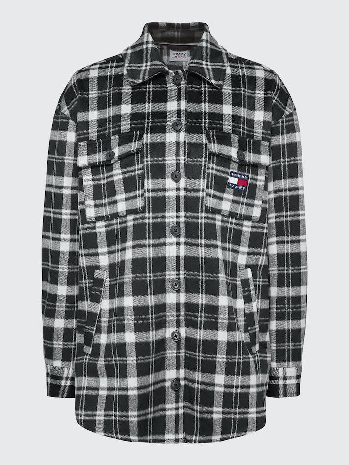 Tommy Jeans Plaid Check Women's Shirts Black | I7JzM8XXWUnI