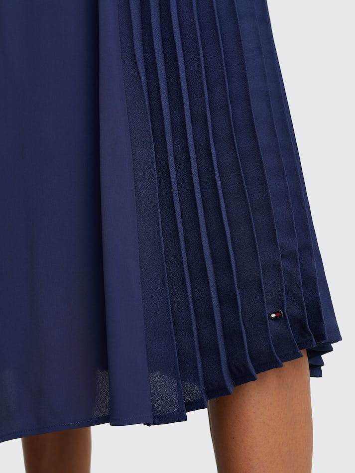 Tommy Hilfiger Pleated Colour-Blocked Midi Women's Skirts Blue | P6nRi7wcgt8p