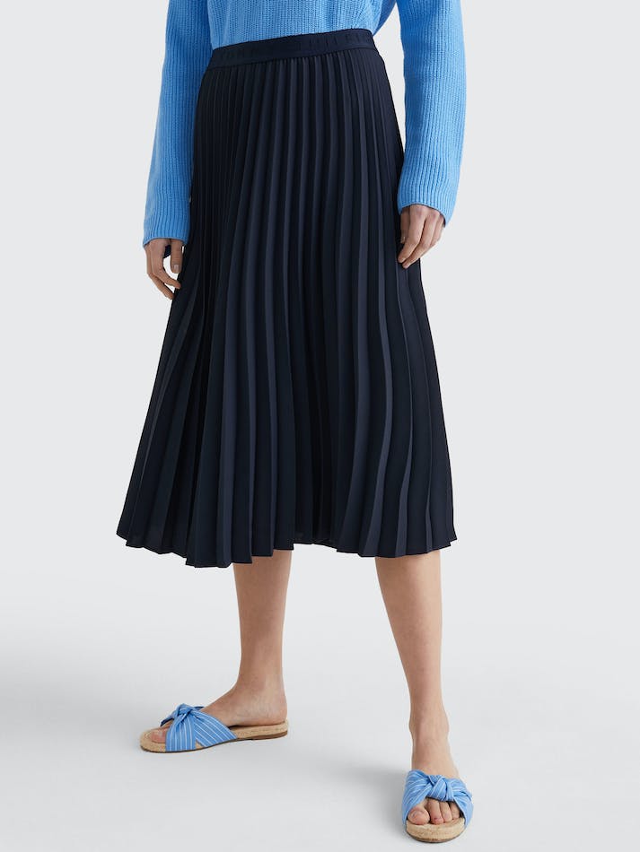 Tommy Hilfiger Pleated Midi Women's Skirts Blue | 7MxfvERZhEu1