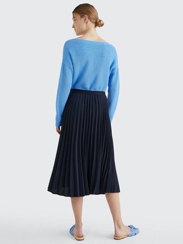 Tommy Hilfiger Pleated Midi Women's Skirts Blue | 7MxfvERZhEu1