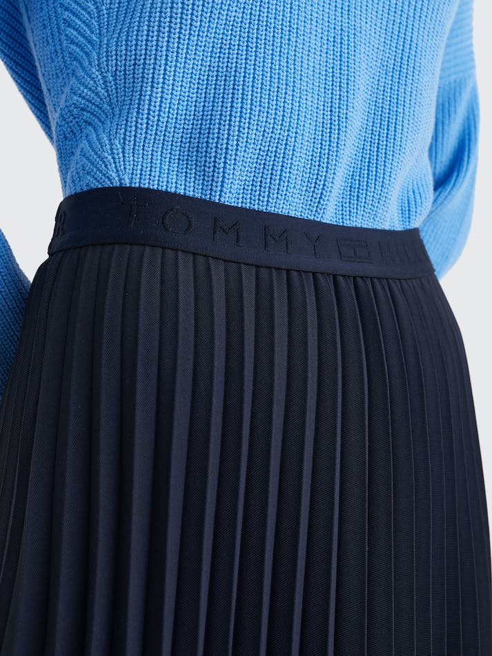 Tommy Hilfiger Pleated Midi Women's Skirts Blue | 7MxfvERZhEu1