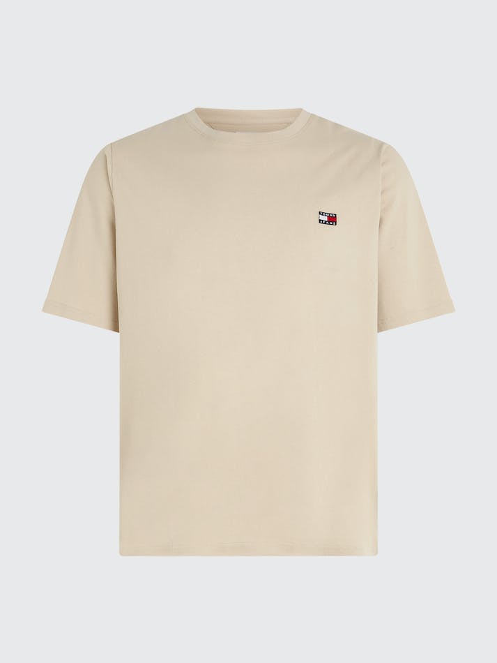 Tommy Jeans Plus Badge Classic Fit Men's T Shirts Beige | KaNKJ79XAADh