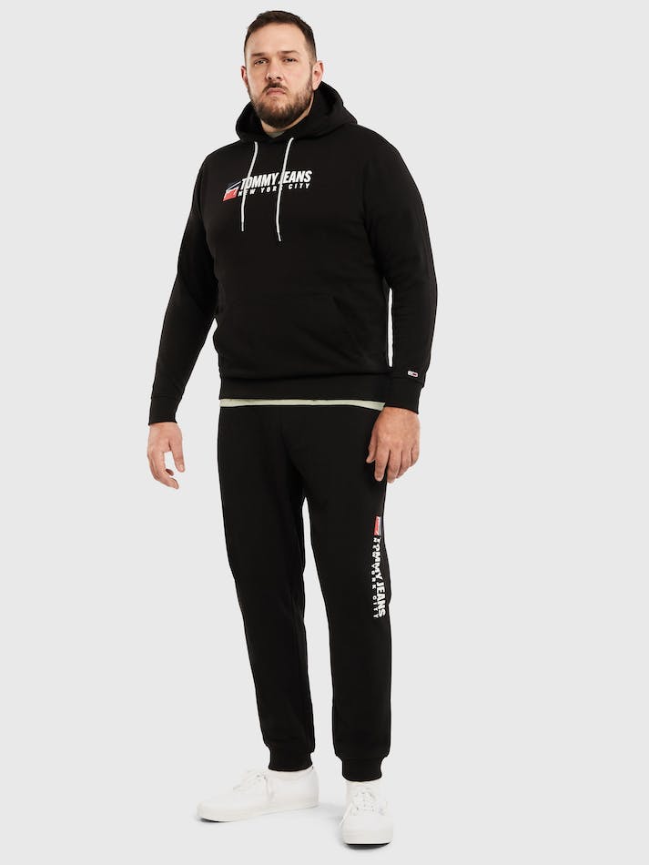 Tommy Jeans Plus Entry Athletics Men's Hoodie Black | vpfcnBBx22qu