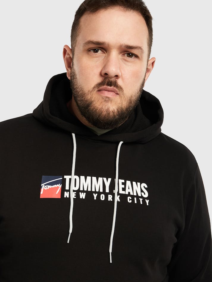 Tommy Jeans Plus Entry Athletics Men's Hoodie Black | vpfcnBBx22qu