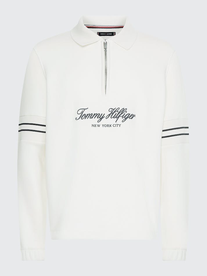 Tommy Hilfiger Plus Half-Zip Popover Men's Sweatshirt White | A9wGGMtX2Bf7