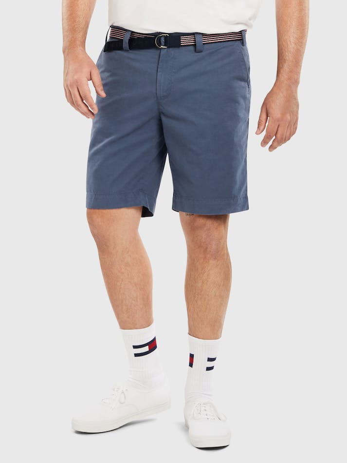 Tommy Hilfiger Plus Harlem Relaxed Belted Men's Shorts Indigo | VYdfZLuAdNZ6