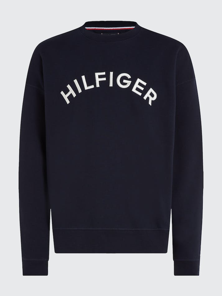 Tommy Hilfiger Plus Logo Embroidery Archive Fit Men's Sweatshirt Blue | HmROla6ifJie