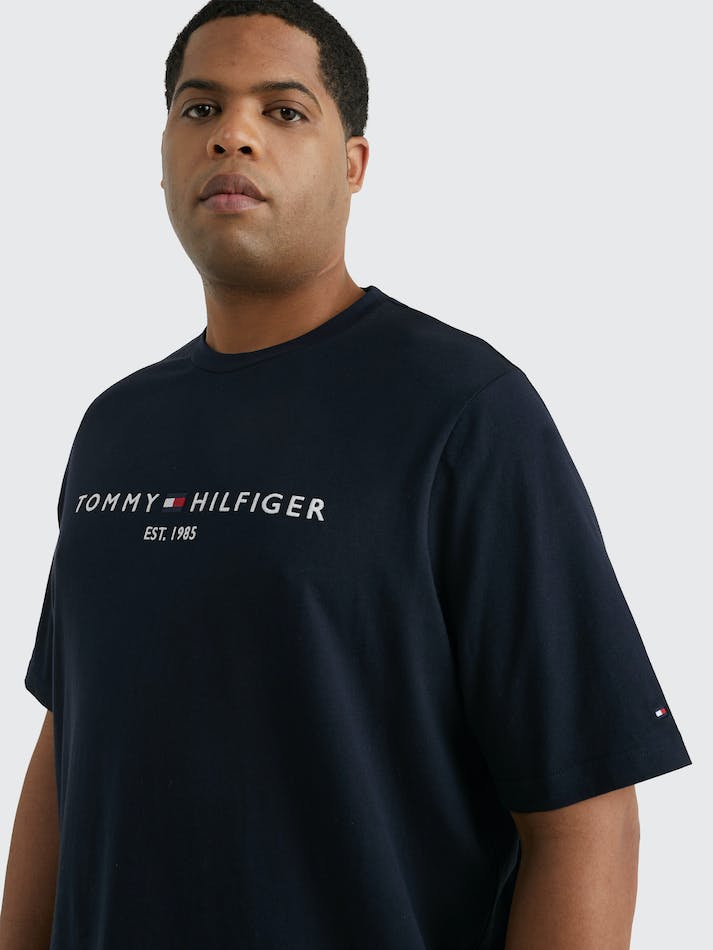 Tommy Hilfiger Plus Logo Slim Fit Men's T Shirts Blue | GSFz3HNmpe6P