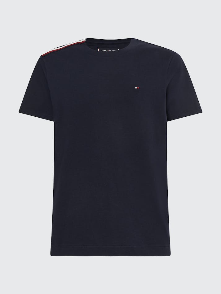 Tommy Hilfiger Plus Signature Tape Men's T Shirts Blue | pTWC5rYEguHR