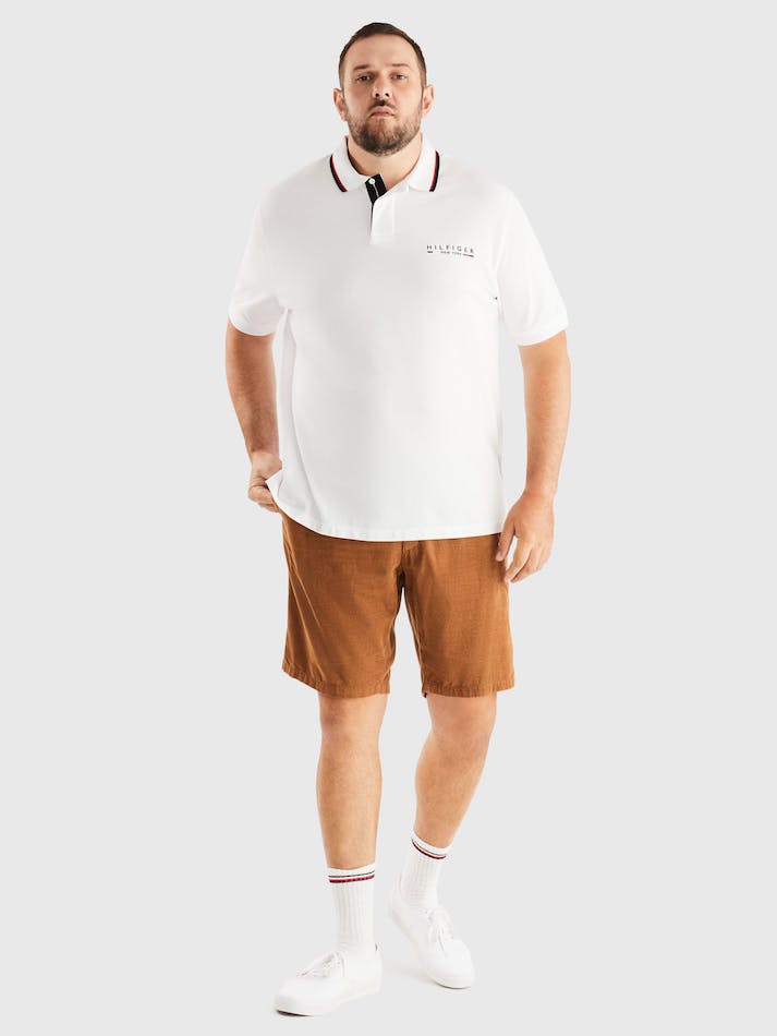 Tommy Hilfiger Plus Tipped Collar Regular Fit Men's Polo Shirts White | SGQCGJiDPpeP