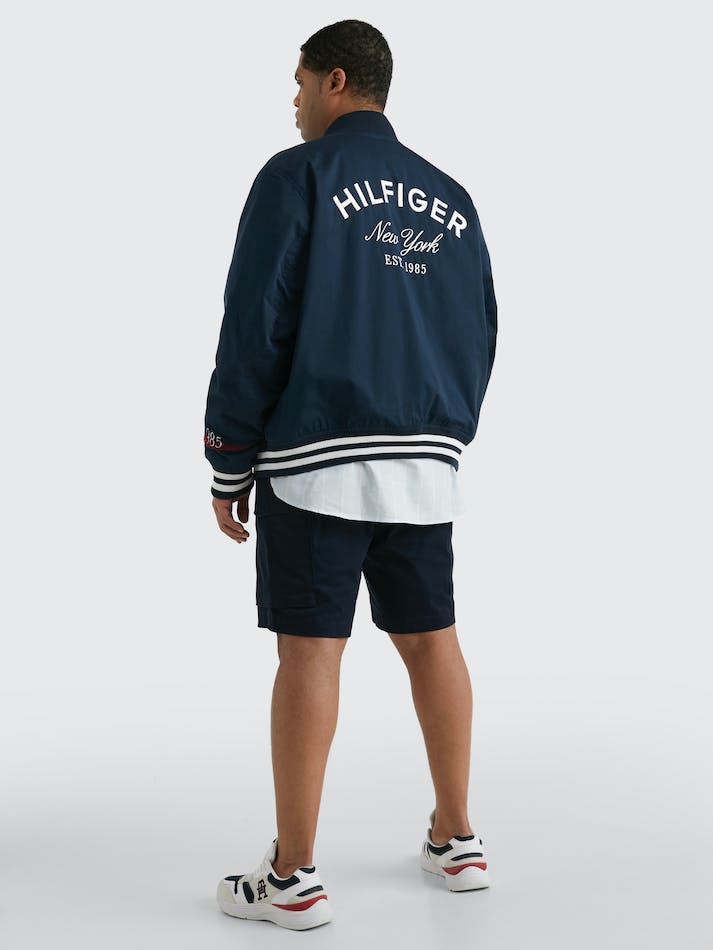 Tommy Hilfiger Plus Varsity Monogram Men's Jackets Blue | EKTDgArT68HP