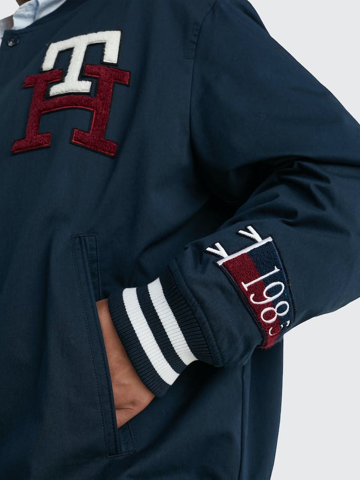 Tommy Hilfiger Plus Varsity Monogram Men's Jackets Blue | EKTDgArT68HP