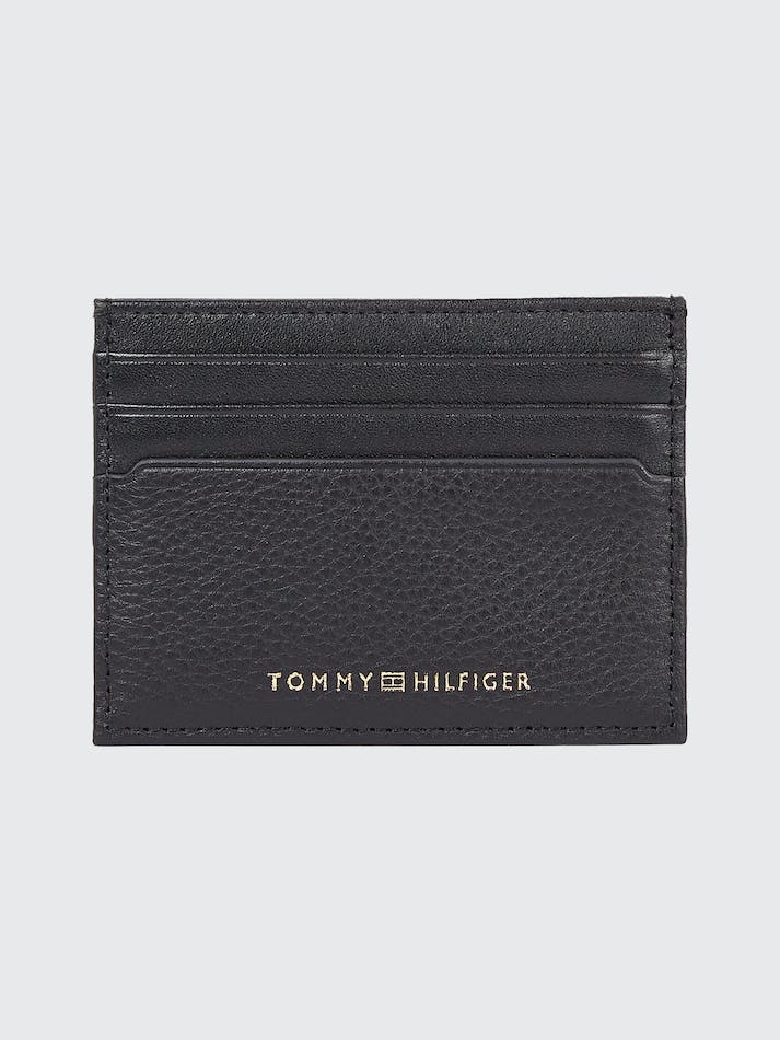 Tommy Hilfiger Premium Leather Credit Card Men\'s Wallets Black | AZtamDoRkE7o