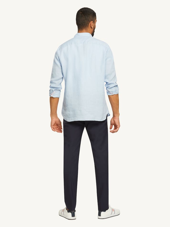 Tommy Hilfiger Premium Linen Men's Shirts Blue | qeSQIzwwQqyf