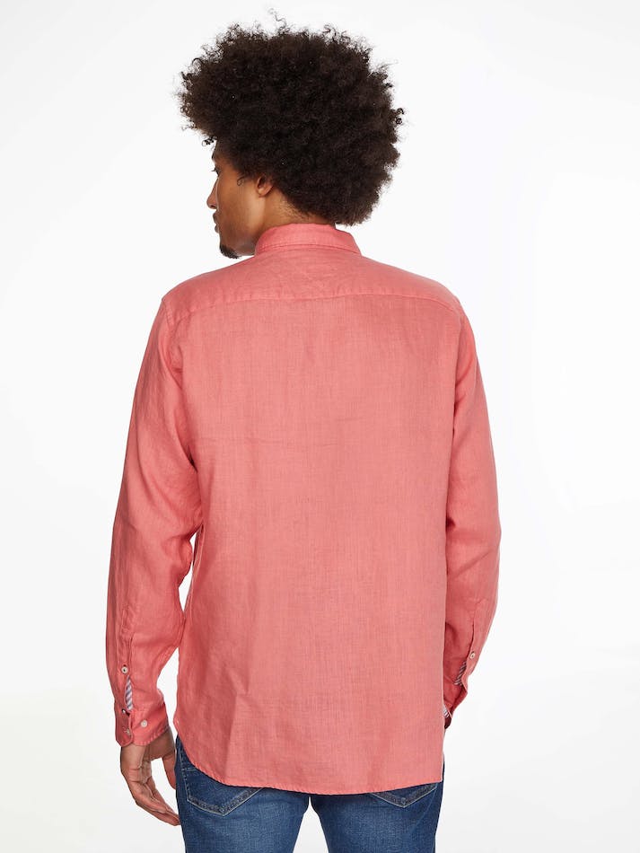 Tommy Hilfiger Premium Linen Men's Shirts Pink | c64JIKyTpGRt