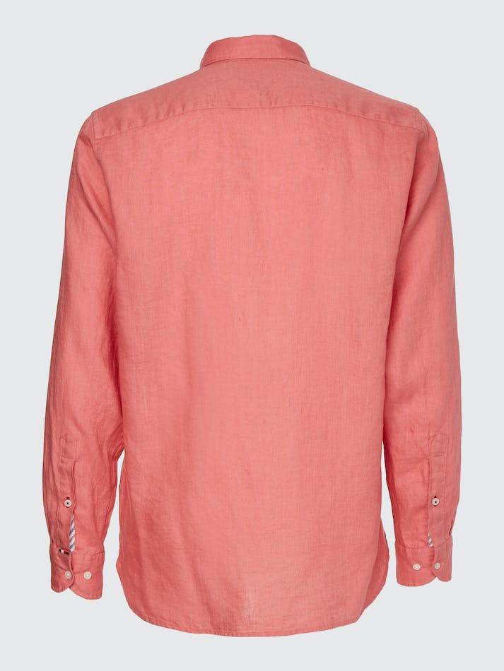 Tommy Hilfiger Premium Linen Men's Shirts Pink | c64JIKyTpGRt