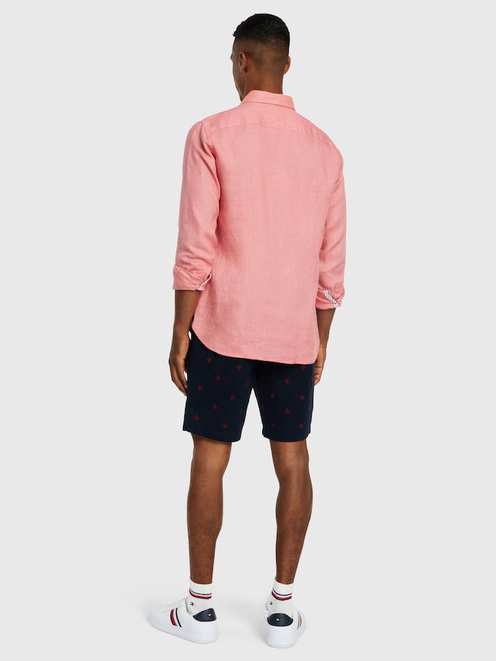 Tommy Hilfiger Premium Linen Men's Shirts Pink | c64JIKyTpGRt