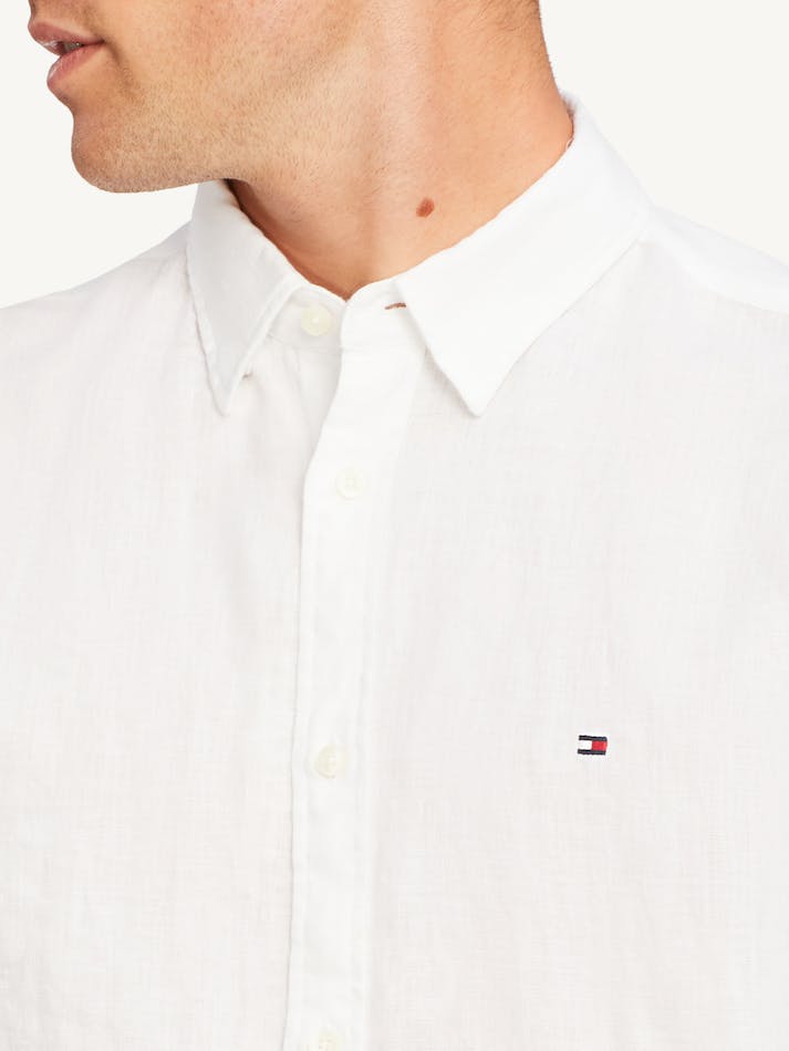 Tommy Hilfiger Premium Linen Men's Shirts White | cYrc7tFdzN1c