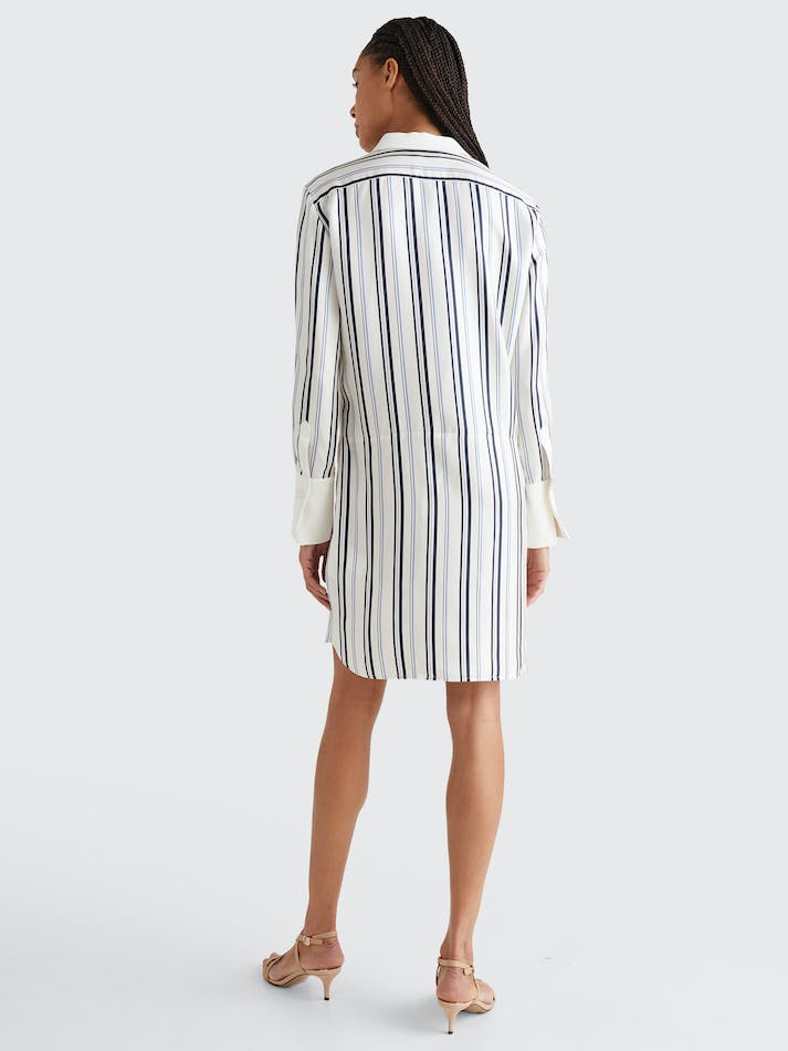 Tommy Hilfiger Prep Crest Silk Stripe Shirt Women's Dress Multicolor | MtUlNoJZx1LQ