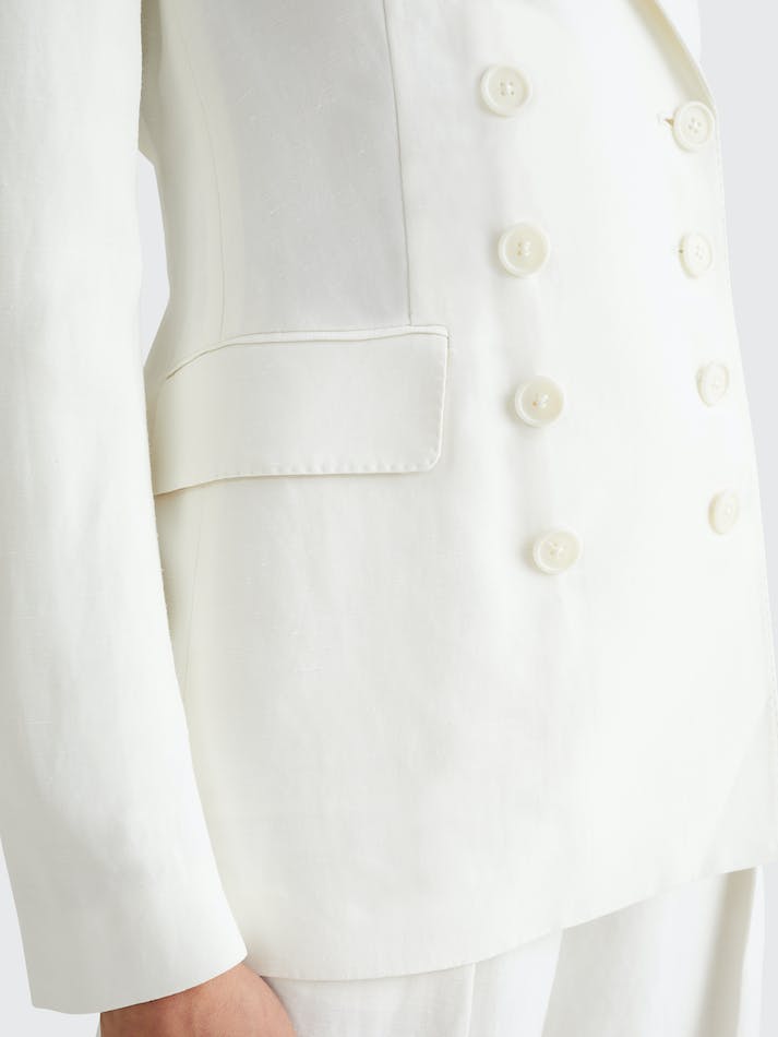 Tommy Hilfiger Prep Double-Breasted Tailored Women's Blazers White | tcHEi2XGDIKq