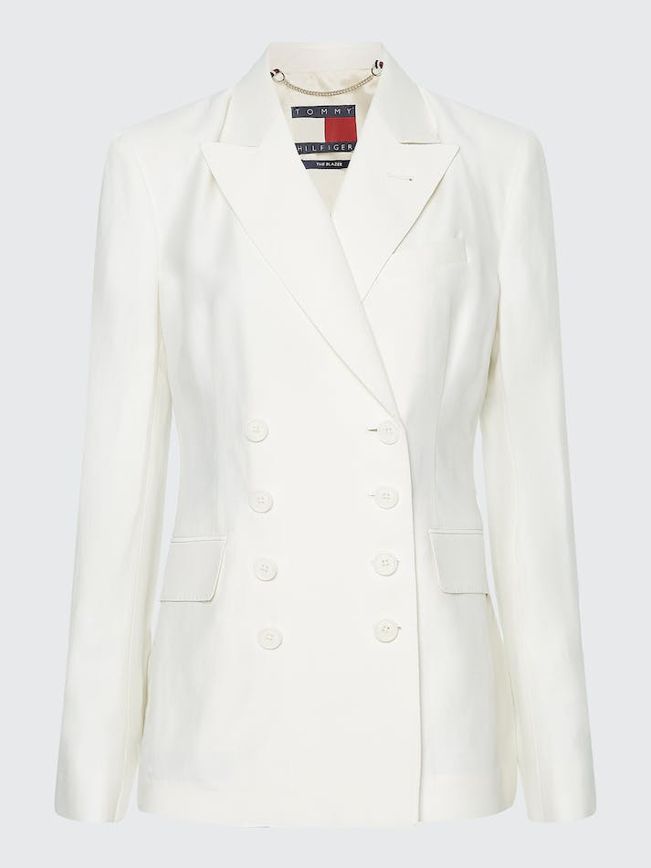 Tommy Hilfiger Prep Double-Breasted Tailored Women's Blazers White | tcHEi2XGDIKq