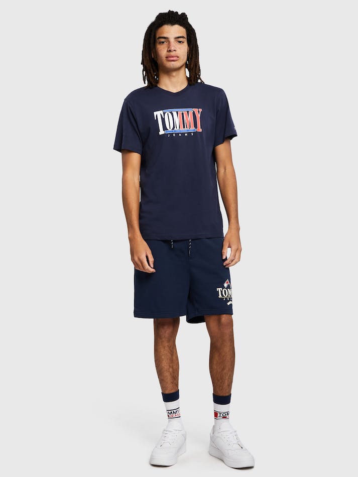 Tommy Jeans Prep Logo Men's Shorts Navy | 64jhV7Sy38lg