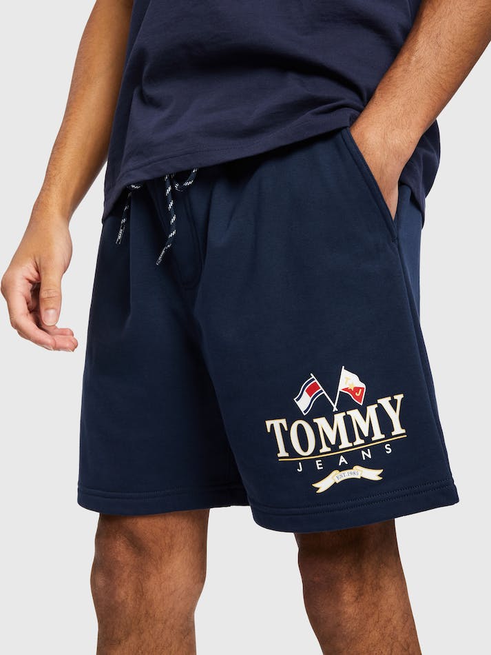 Tommy Jeans Prep Logo Men's Shorts Navy | 64jhV7Sy38lg