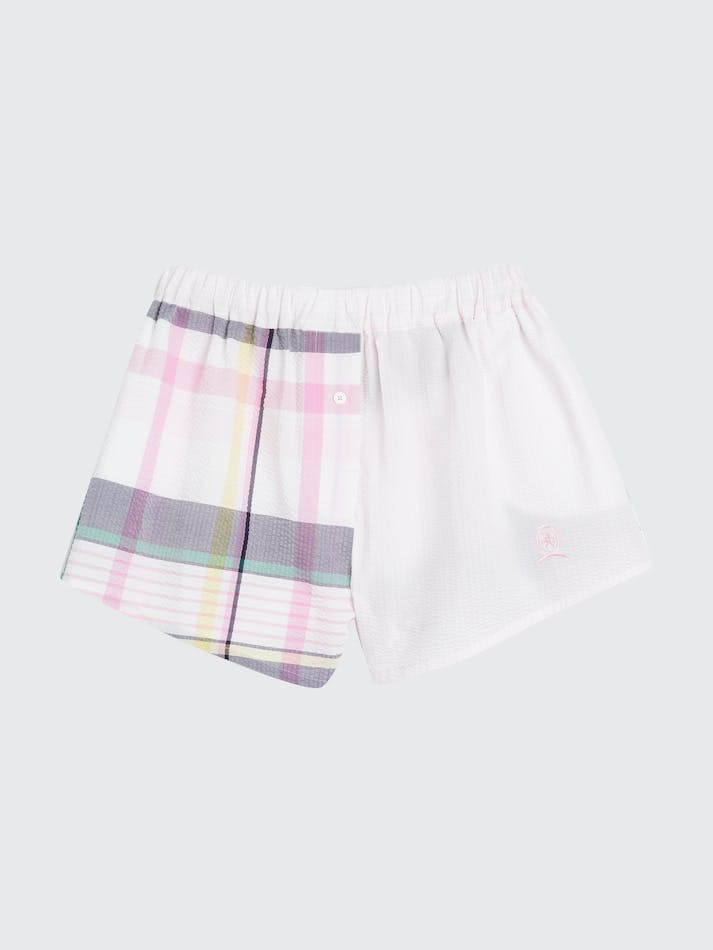 Tommy Hilfiger Prep Madras Check Crest Seersucker Women's Shorts Light Pink | iNt40uZG0s7W