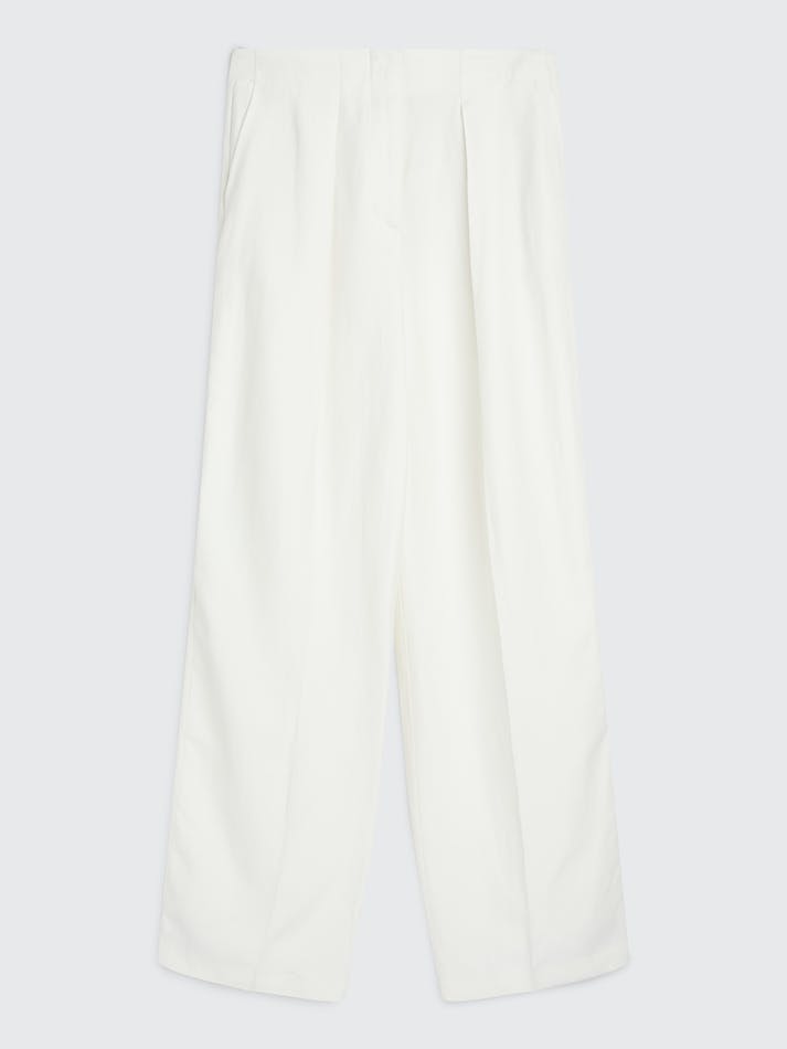 Tommy Hilfiger Prep Wide Leg Tailored Women's Trousers White | 4SdyjHOjzLAK