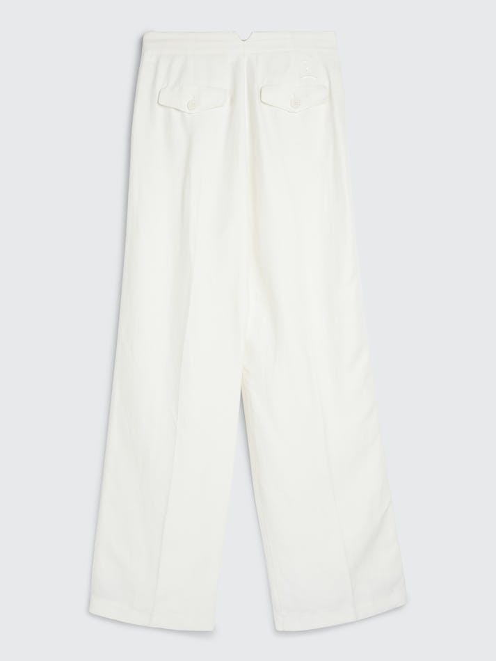 Tommy Hilfiger Prep Wide Leg Tailored Women's Trousers White | 4SdyjHOjzLAK