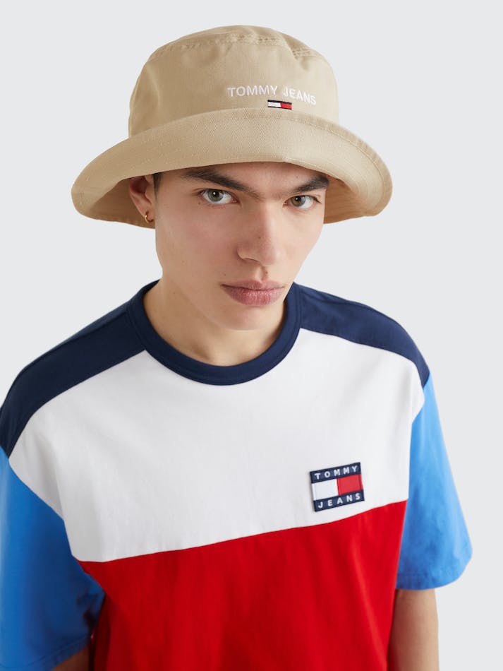 Tommy Hilfiger Pure Organic Cotton Logo Bucket Men's Hats Brown | NDZTTOQS6wHX