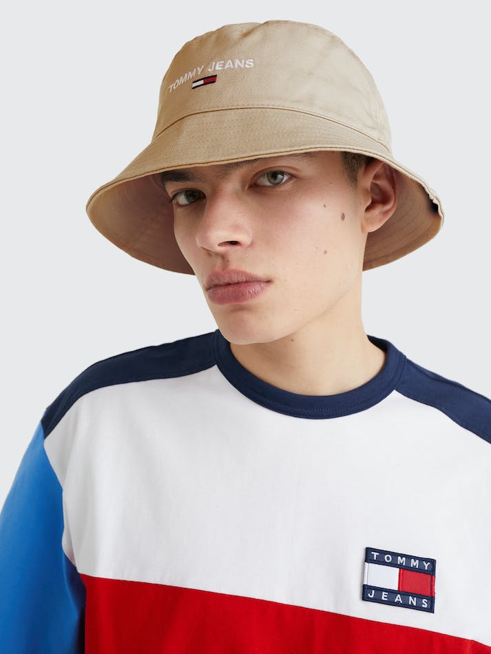 Tommy Hilfiger Pure Organic Cotton Logo Bucket Men's Hats Brown | NDZTTOQS6wHX