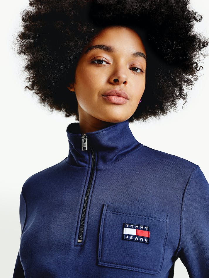 Tommy Hilfiger Quarter Zip Women's Sweatshirt Navy | PD6rxZxDKths