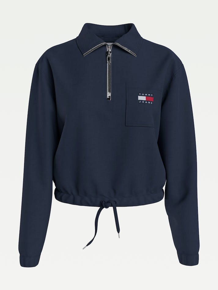 Tommy Hilfiger Quarter Zip Women\'s Sweatshirt Navy | PD6rxZxDKths