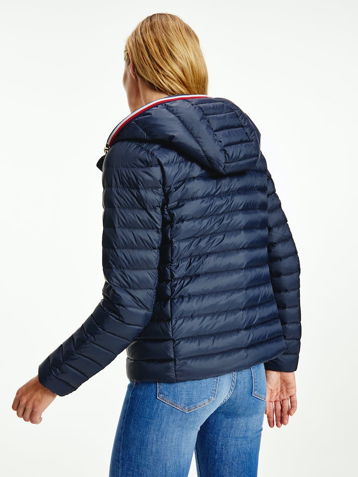 Tommy Hilfiger Quilted Hooded Women's Jackets Blue | NVXKnZiIazZR