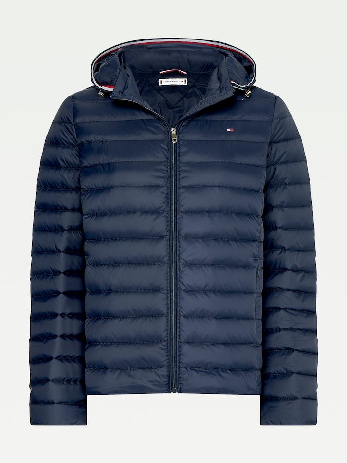 Tommy Hilfiger Quilted Hooded Women's Jackets Blue | NVXKnZiIazZR