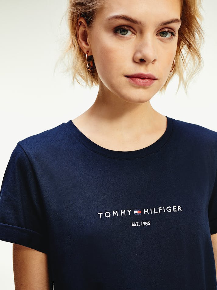 Tommy Hilfiger Regular Crew Neck Women's Dress Blue | xG08a1I4yRb9