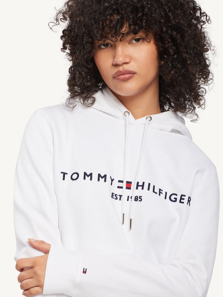 Tommy Hilfiger Regular Hilfiger Women's Hoodie White | pMpyYmCAU6na