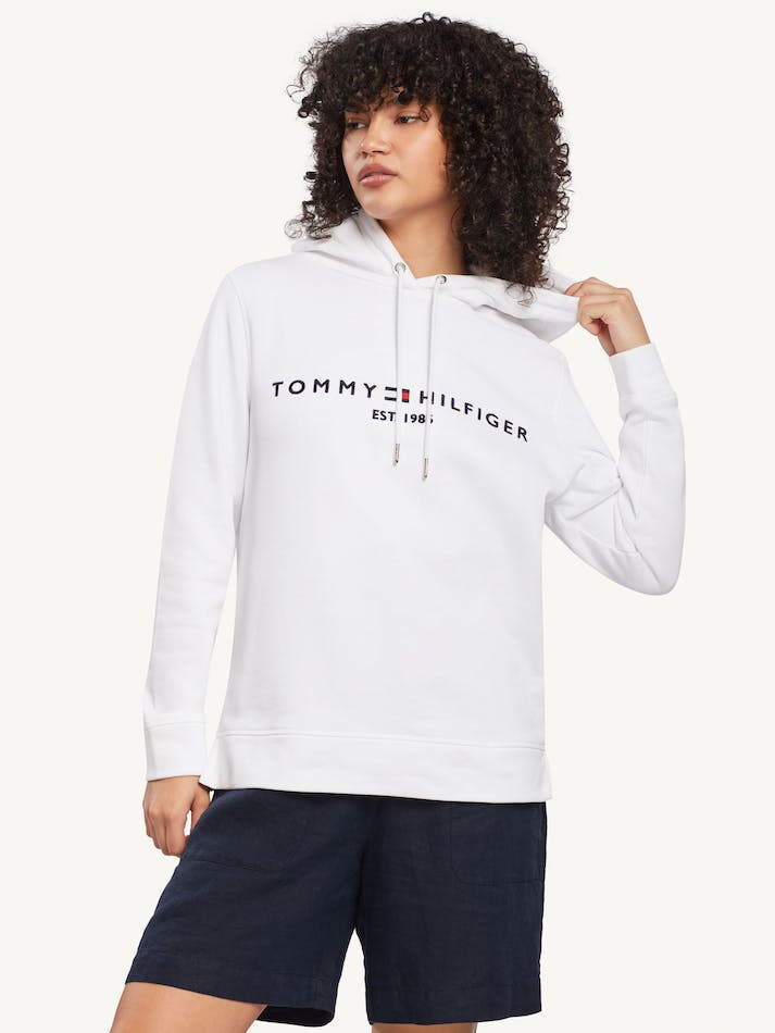 Tommy Hilfiger Regular Hilfiger Women\'s Hoodie White | pMpyYmCAU6na