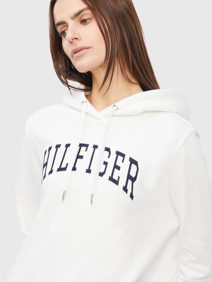 Tommy Hilfiger Regular Varsity Hilfiger Women's Hoodie White | SgDCQZltLg9K