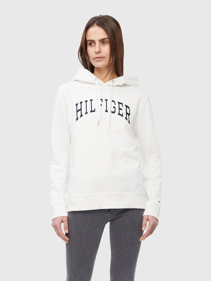 Tommy Hilfiger Regular Varsity Hilfiger Women\'s Hoodie White | SgDCQZltLg9K