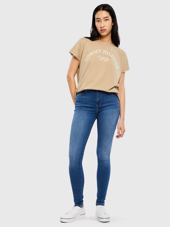 Tommy Hilfiger Relaxed Arched Hilfiger Women's T Shirts Beige | HSp9HlEHh0he