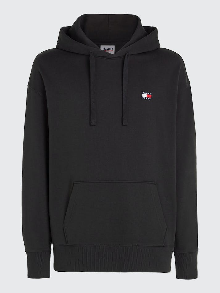 Tommy Jeans Relaxed Fit Badge Men's Hoodie Black | oMNQS1d5dNKb